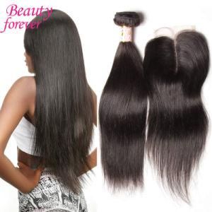 Beauty Forever Brazilian Straight Virgin Hair 4bundlles with Lace Closure