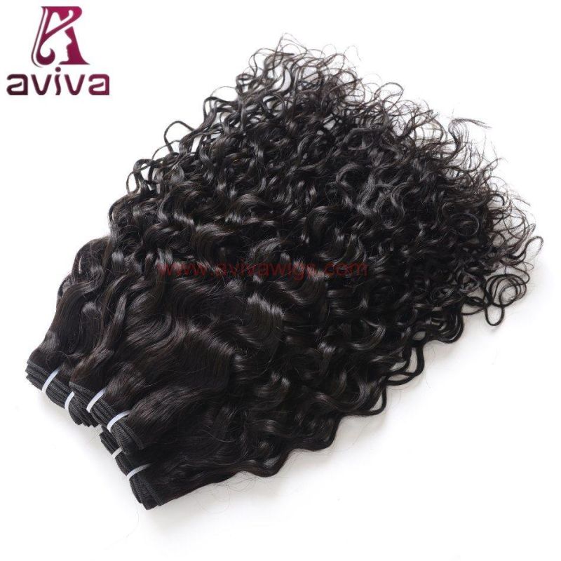 Indian Water Wave Hair 100% Human Hair Weave Bundles 1 Piece Non Remy Hair Extension Natural Black