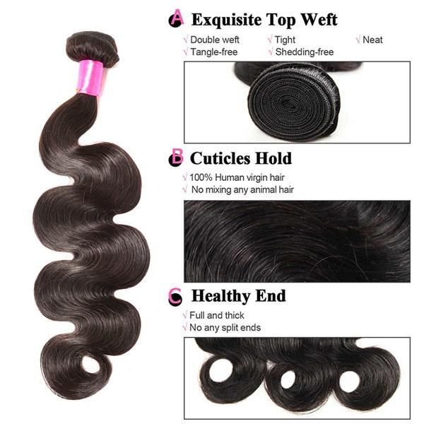 Hot Selling Top Grade Brazilian Virgin Human Hair Body Wave Hair Extension
