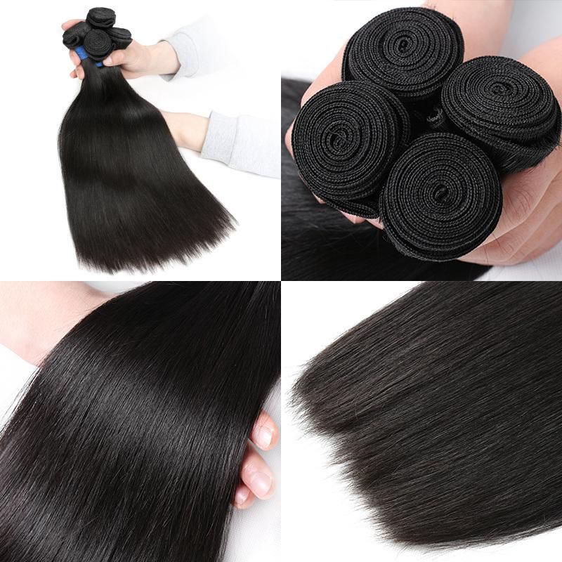 Straight Hair Bundles Bone Straight Human Hair Bundles 30 Inch Virgin Hair Bundles Brazilian Weave Human Hair Extensions