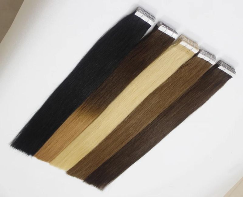 Tape in Extensions Brazilian Straight Human Hair Bundles 4/6/27/613/1b Color Remy Human Hair Extensions