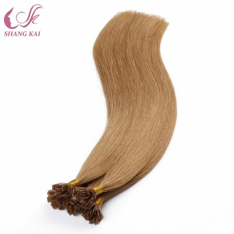 China Human Hair Raw Indian Hair Honey Blonde Pre Bonded Keratin Flat Tip Virgin Hair Bundles