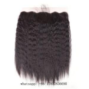 Human Hair Brazilian Malaysian Peruvian Indian Remy Human Hair 13X4 Lace Frontal Pre Plucked Baby Hair Kinky Straight Hair