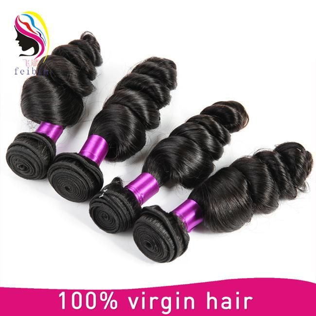 Natural Color Grade 8A Remy Loose Wave Peruvian Hair Bundles