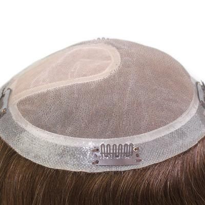 Human Hair Replacement with PU Perimeter Silk Base Toupee for Women