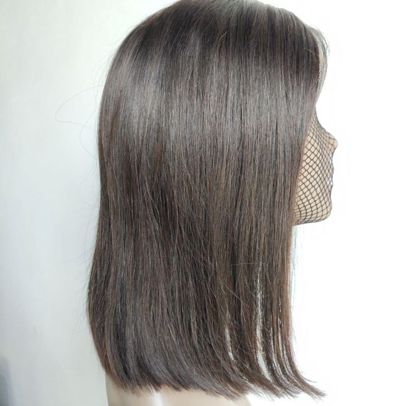 100% Human Hair 13*4 Lace Wig and Natural Color Bob Front Lace Wig