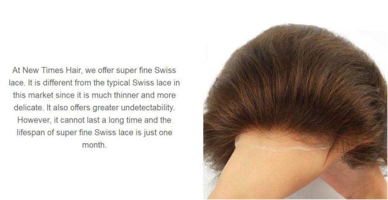 Invisible Hair Line - Men′s Best Chioce for Comfort - Full Swiss Lace Hair Replacement System