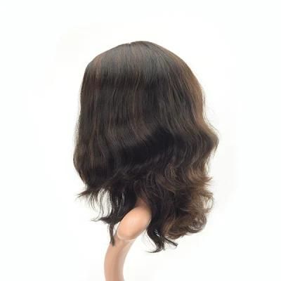 Middle Length Wavy High Quality European Hair Kosher Human Hair Wig
