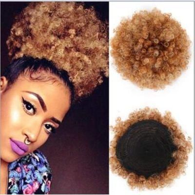 8inch Short Afro Curly Hair Extensions Synthetic Human Hair Wigs Scrunchies