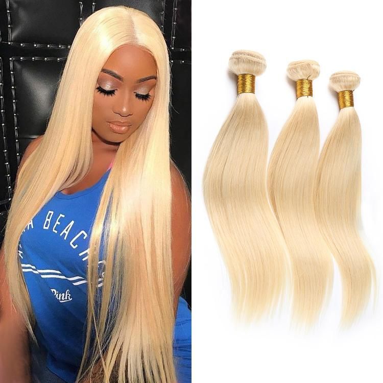 Kbeth Human Hair Extensioin Hair-Dis Virgin Brazilian Straight Ready to Ship Human Hair Extensions Huge Stock Blonde 613 Bundles with 13*4 Lace Frontal