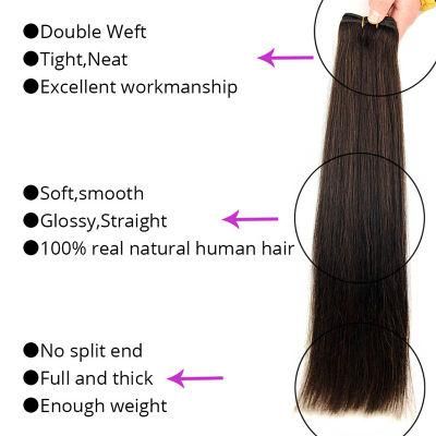 100g Straight Hair Weft Extension Black Brown Blonde 100% Real Brazilian Hair Sewing Machine Weave Extensions Human Hair Weft