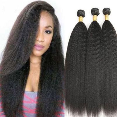 Kbeth 100 Unprocessed Raw Virgin Brazilian Kinky Straight Hair 3 Bundles Remy Human Hair Weave Yaki Hair Bundles with Closure Wholesale