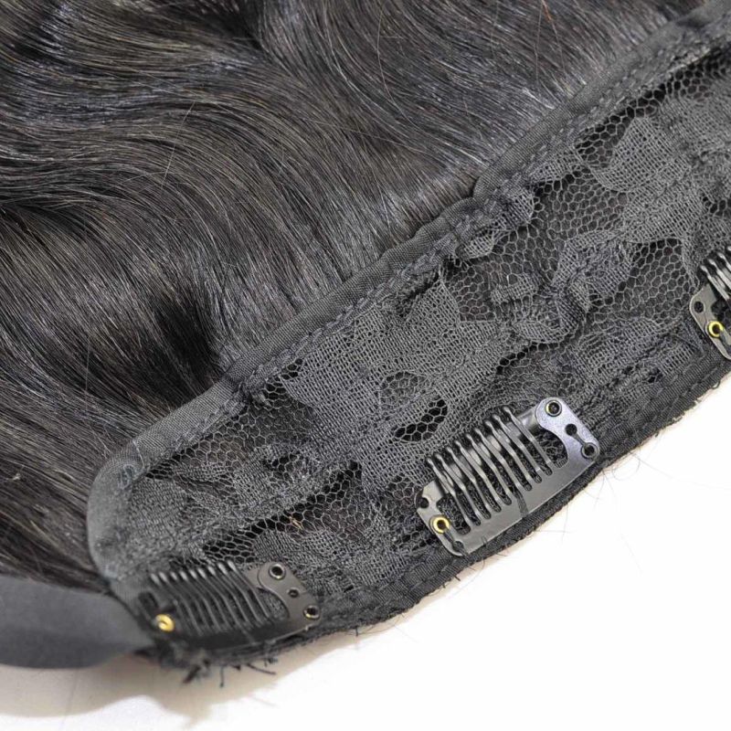 Body Wave Lace Frontal Human Remy Hair Straight with Fastening Strap Clip in Hair