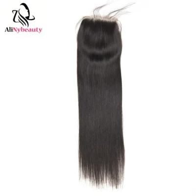 Alinybeauty Factory Brazilian Straight Hair Closure 4X4 Swiss Lace Closure