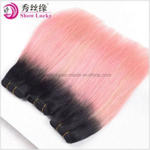 Beautiful Two Tone Color Dark Root 1b/Pink Peruvian Virgin Human Hair Weaving Remy Straight Ombre Hair Products