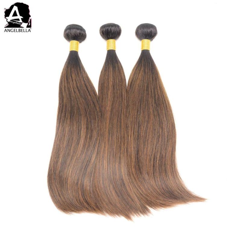 Angelbella Silky Straight Raw Indian Hair Highlight 1b#-8# New Virgin Remy Human Hair Bundles