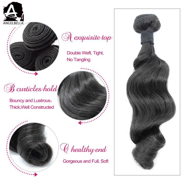 Angelbella Hair Suppliers Wholesale Unprocessed Raw Brazilian Natural Wave Virgin Hair Bundles Deal