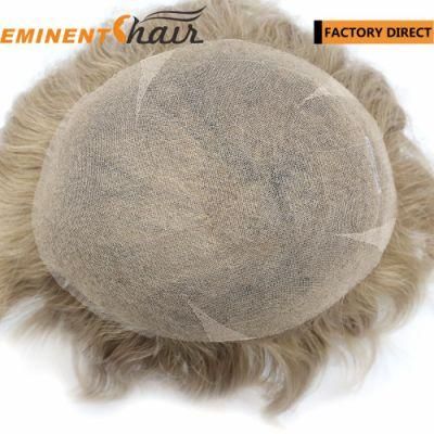Natural Hairline Remy Hair Men&prime;s Toupee Lace Hairpiece