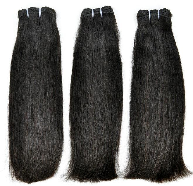 100% Silky Straight Virgin Indian Human Hair Weft Natural Hair