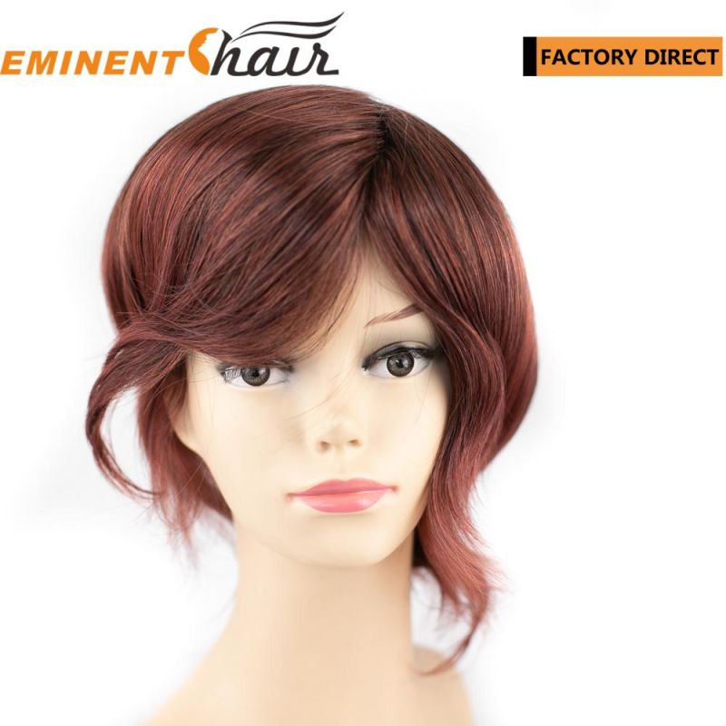 Women Mongolian Hair Skin Hair System Natural Effect Invisible Wig