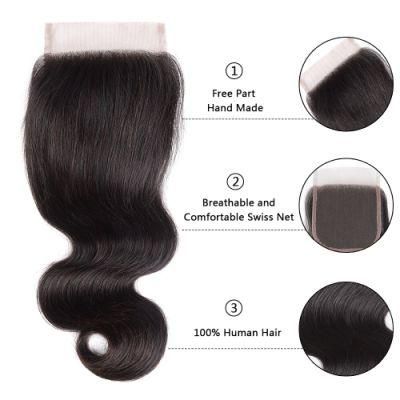 Factory Sale Brazilian Virgin Hair Free Style Hair Closure Silky14&quot;