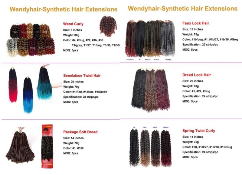 Heat Resistant Synthetic Material Hair Fiber Crotchet Braids Crochet Hair Extensions