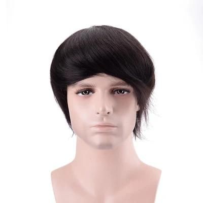 European Hair Dark Brown Thin Skin Hairpiece for Men