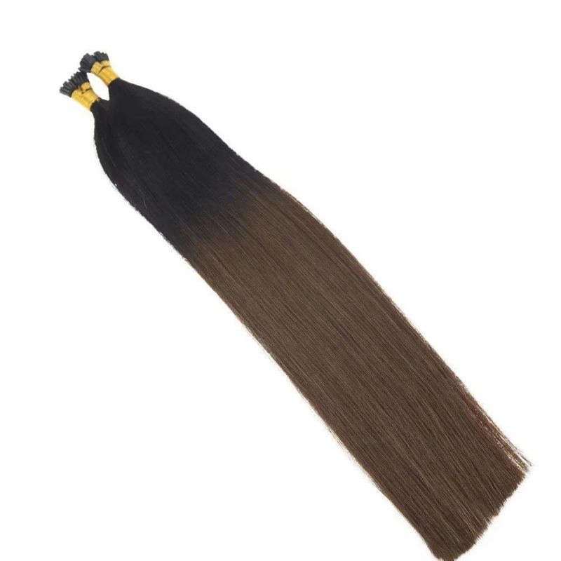 20inch 1g/S Remy Itip Human Hair Extensions Ombre Color Natural Black to Dark Brown Brazilian I Tip Fusion Hair Extensions 50g Per Package