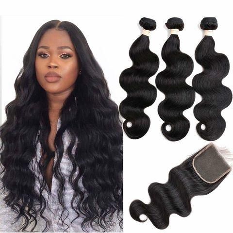 Human Hair for Sale Unprocessed Virgin Hair Bundles with Frontals, Frontal Closure Hair 13X4