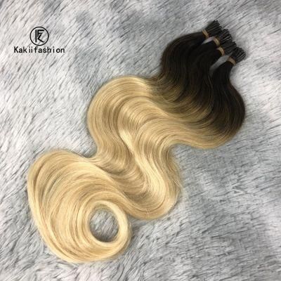 European Cuticle Aligned I Tip Straight Balayage Color Body Wave I Tip Hair Extensions Human Hair