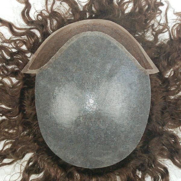 Ljc1561: Human Hair Super Thin Skin with 1" Lace Front Small Curly Hair Systems