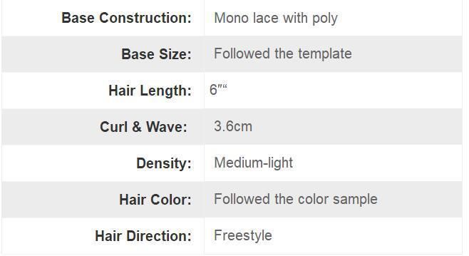 Bleached Knots - Invisble Hair Line - Undetectable Men′s Luxury Toupee Wigs