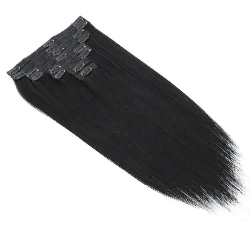 8PCS/Set 18 Cilps Straight Human Hair Unprocessed Virgin Clip in Hair Extensions