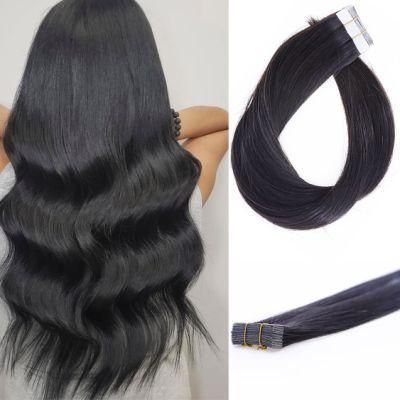 Hair for Woman 12&prime;&prime; 16&prime;&prime; 20&prime;&prime; Mini Tape in Human Hair Extensions Straight Seamless Invisible Natural Machine Made Remy Adhesive Extension