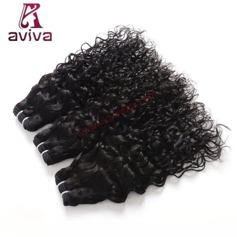 Indian Water Wave Hair 100% Human Hair Weave Bundles 1 Piece Non Remy Hair Extension Natural Black