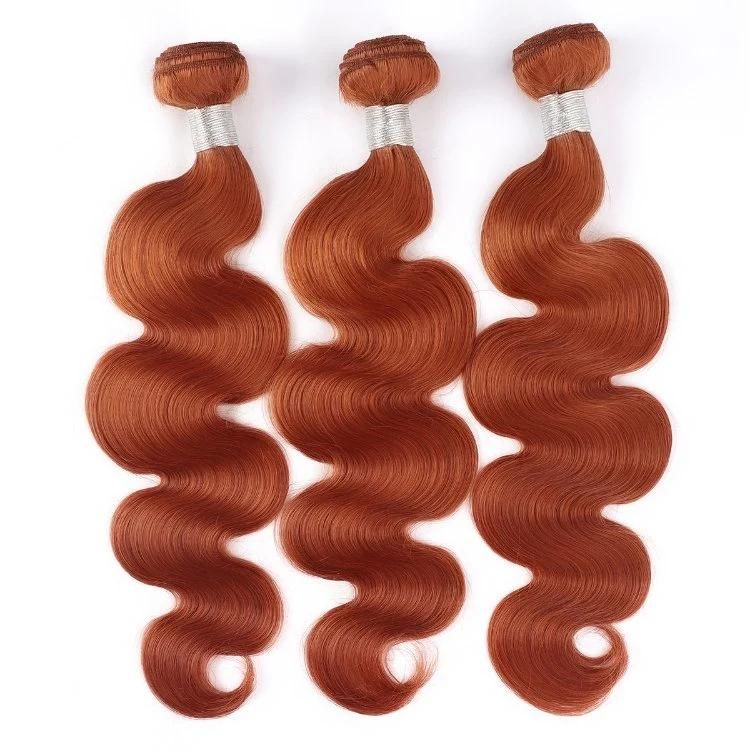 100% Remy Hair Brazilian Virgin Body Wave Human Hair Weft #Ginger