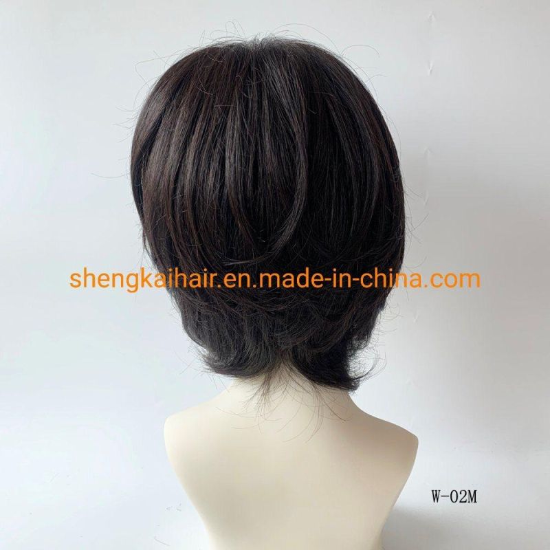 Wholesale Premium Quality Full Handtied Human Hair Synthetic Hair Mix Futura Monofilament Hair Wigs