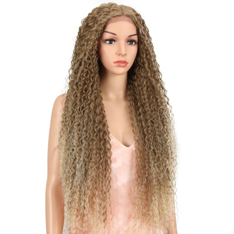 Brazilian Human Hair Lace Front Wig 30 Inch Long Hair Lace Front Wig Kinky Curly Hair Blond Long Hair Wigs for Women