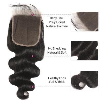 Kbeth Human Hair Closure 6*6 7*7 13*4 Big Area Remy Brazilian Raw Body Wave 24 Inch Length No Shedding No Tangling Closures Ready to Ship