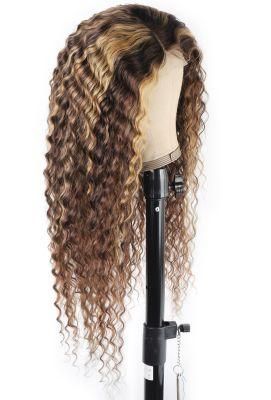 Best Quality Piano Hair Color 4/27 Highlight Wig Curly Wigs Human Hair Lace Front Unprocessed Raw Remy Lace Frontal Wig