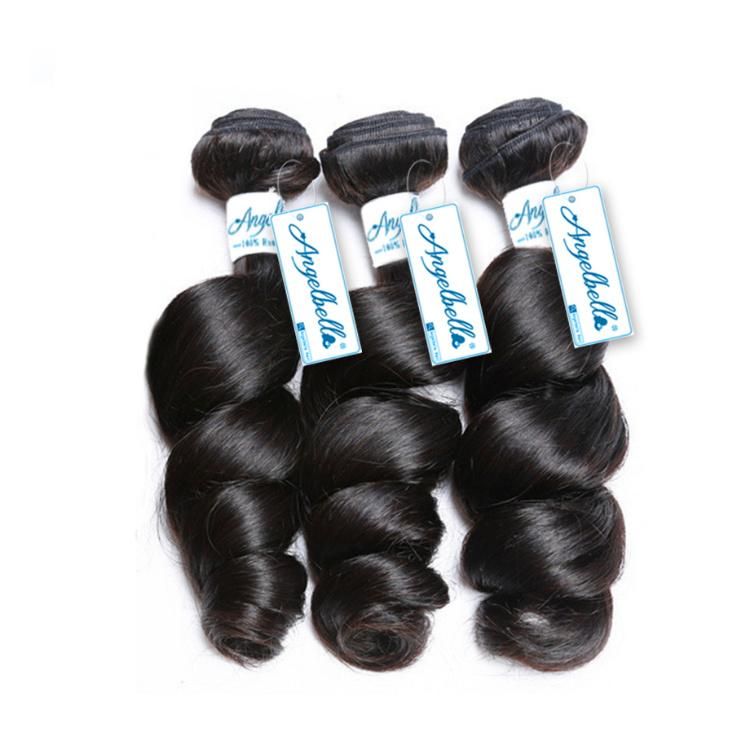 Angelbella 100% Indian Human Hair Weaving Loose Wave Remy Hair Weft