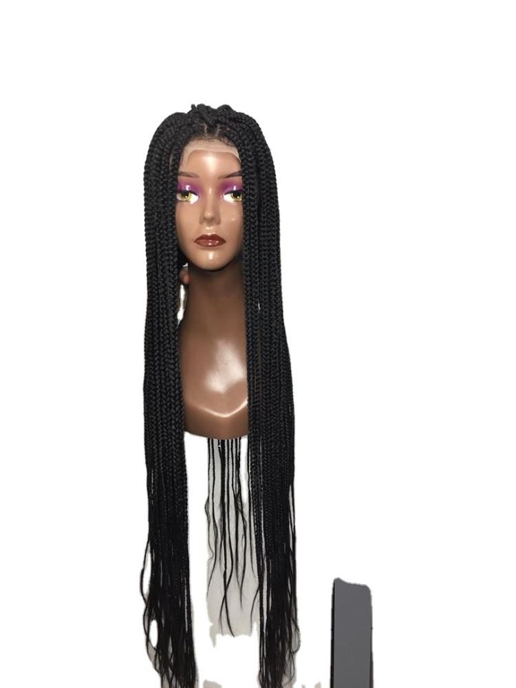 Excellent Prices Hot Sale The Braid Wig 34inch HD Transparent Lace 4*4 Braid Wig Ready to Ship