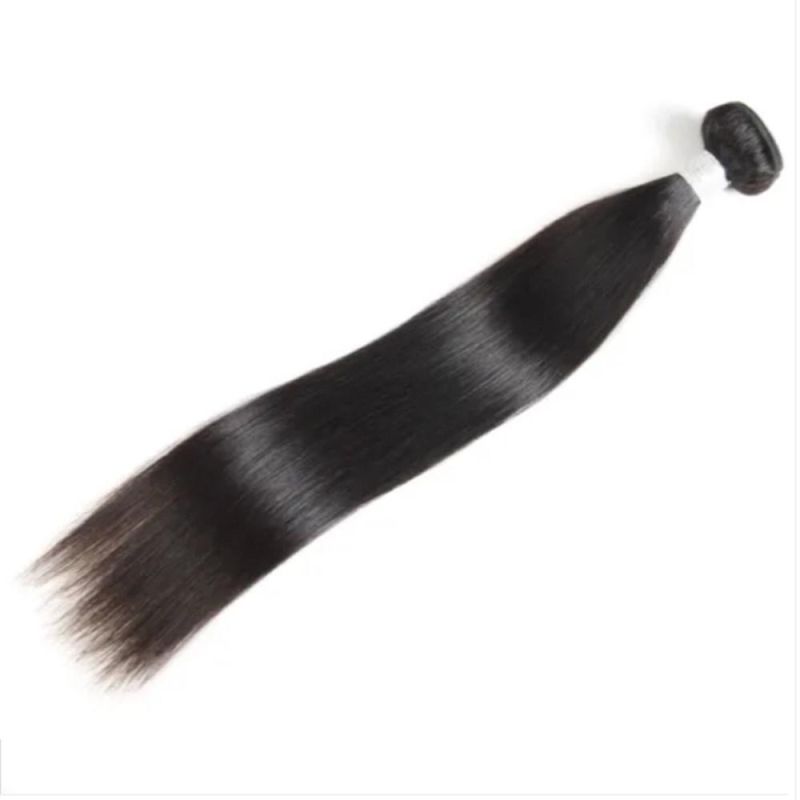 Riisca Hair Straight Hair Medium Bundles with Closure 8"-30" Remy Human Hair Bundles with Closure