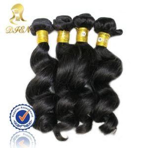 European Human Hair Loose Wave Hair Weft Natural Black Color Wholesale