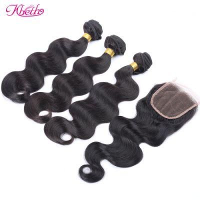 Kbeth 26 28 30 Inch Brazilian Virgin Hair Body Wave Human Hair Bundles with 2X6 Closure