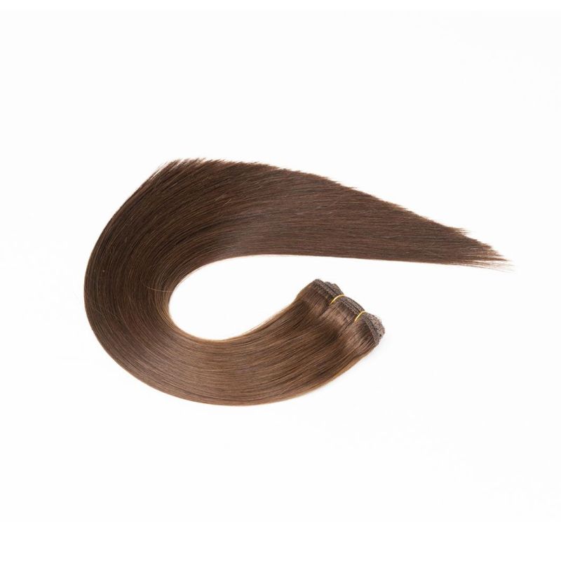 Dark Brown Hand Tied Top Grade Weft Brazilian Virgin Remy Hair Extension