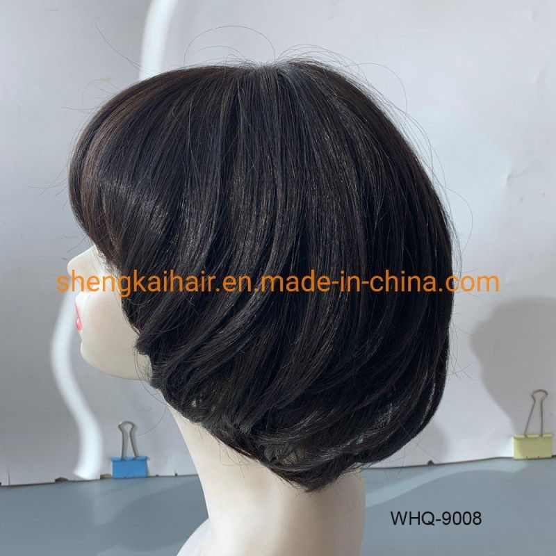 Wholesale Full Handtied Humanhair Synthetic Mixed Women Hair Wig