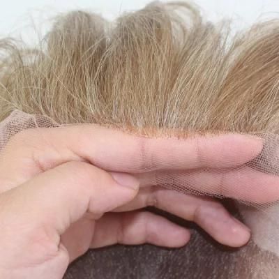 Lm001 Anti-Slip Silicon Mono Top and Lace Front Synthetic Hair Medical Wig
