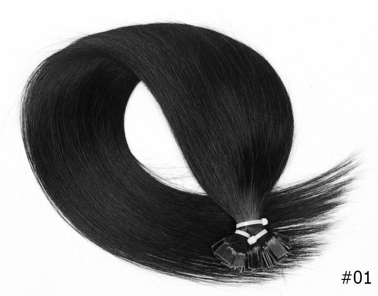 Pre Bonded Flat Tip Hair Extension Capsules Keratin Fusion Hair