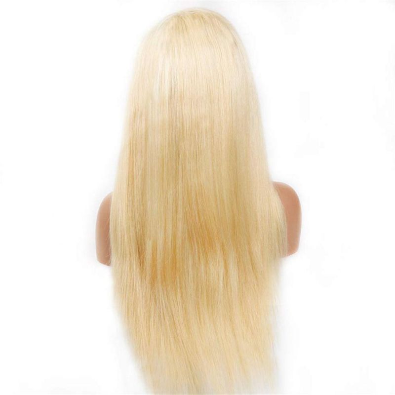 13X4 Straight Human Hair Lace Front Wigs 150% Density Remy Hair Pre Plucked with Baby Hair 613 Blonde
